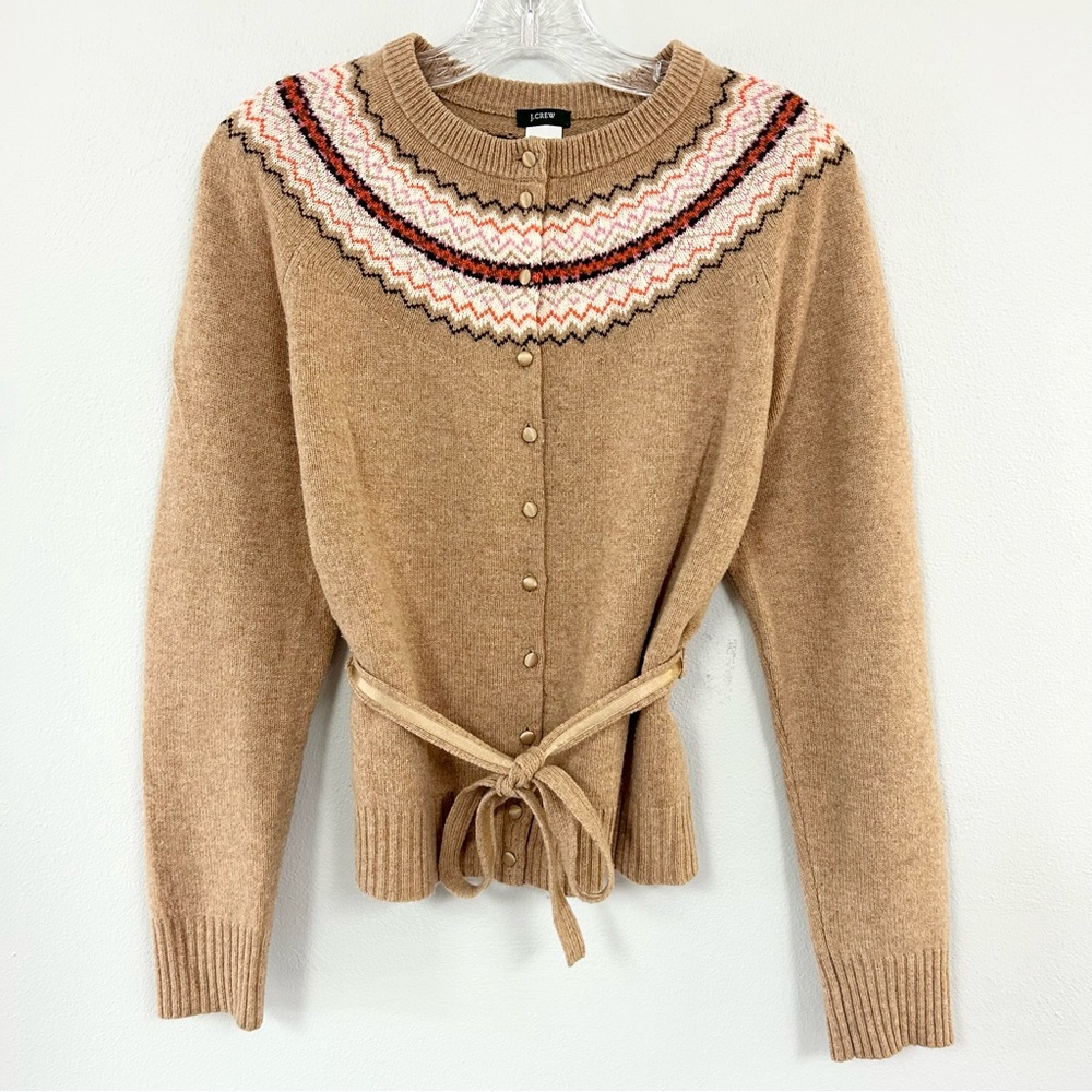 J. CREW ⛵️ Belted Fair-aisle Cardigan - Size L